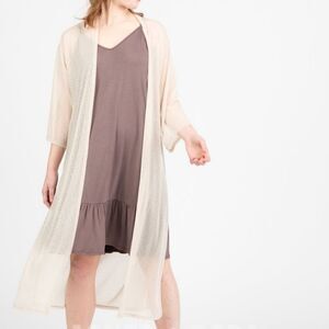 NWT Mesh Duster Sheer Stone Floral Coverup Agnes & Dora